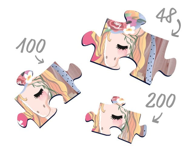 unicorn puzzle piece size