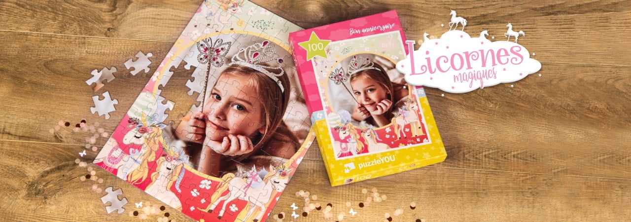 Des licornes magiques et TOI sur un puzzle