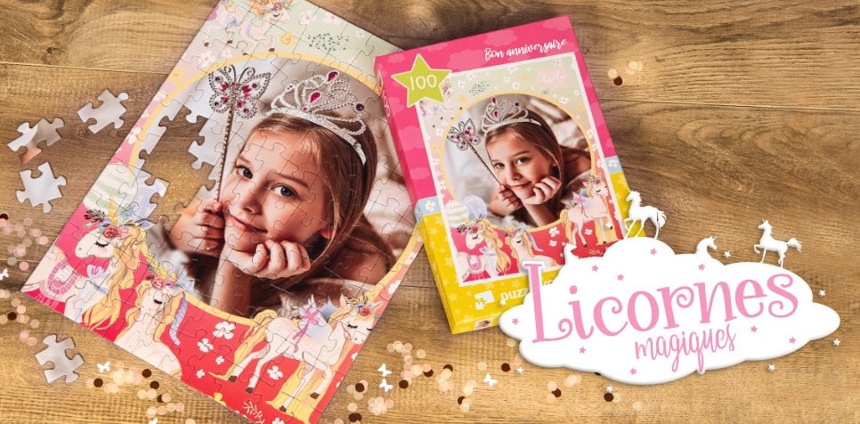 Des licornes magiques et TOI sur un puzzle